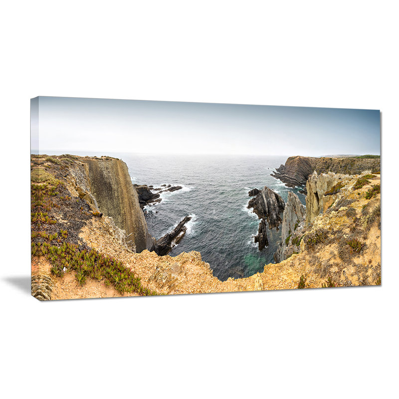 «Rocky Bay Portugal Panorama», reproduction de photo sur toile tendue, H 16 po x l 32 po x P 1 po