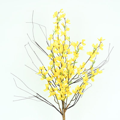 Arrangement floral 36 po Forsythia artificiel pour remplissage de vase, branche de feuillage de campagne, brindille de feuillage, longue tige de bouquet de fleurs en vrac pour fête de mariage, bureau, centre de table, décorations de tablette