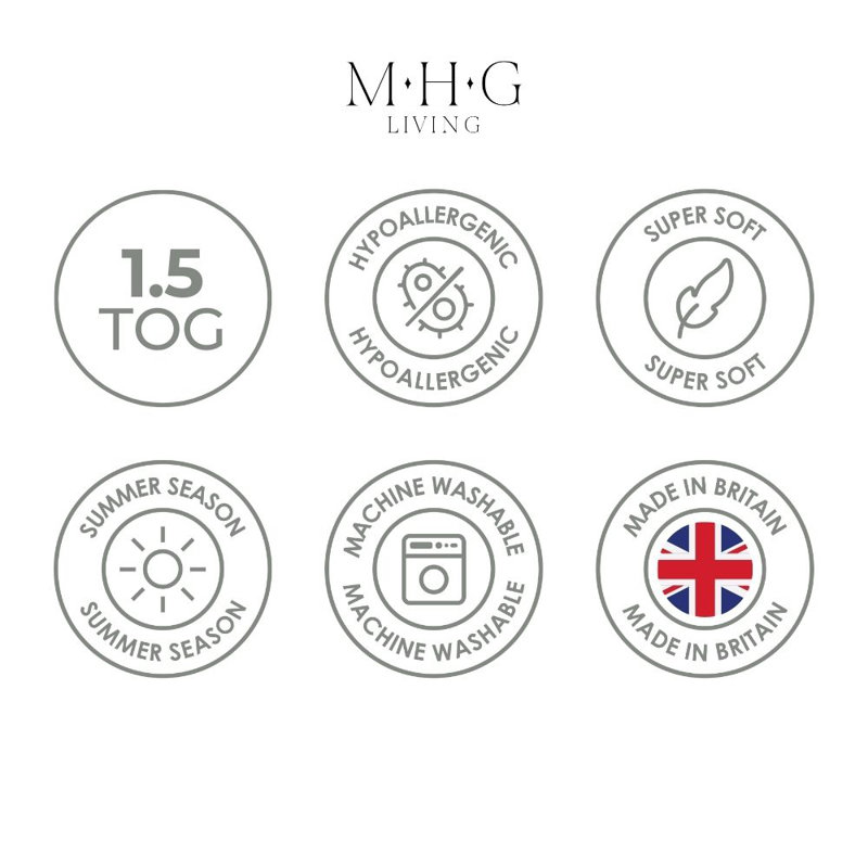 MHG Living Striped Duvet & Pillow Set - 1.5 Tog Summer Duvet Perfect for Hot Summer Nights - Available in All UK Sizes
