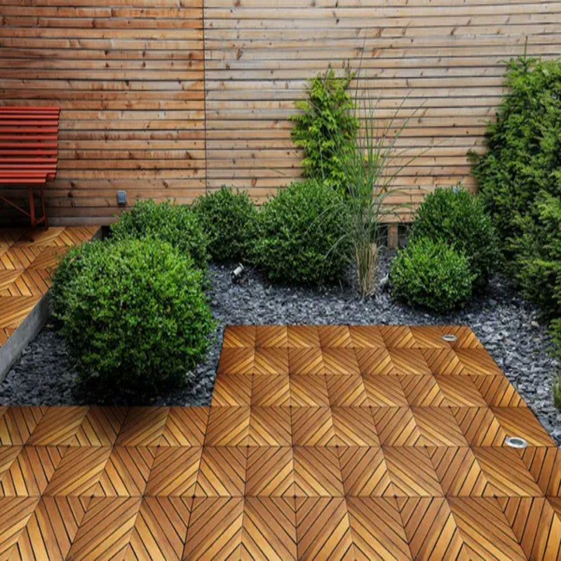 Revêtement de sol en bois d'acacia, paquet de 10, 12 po X 12 po