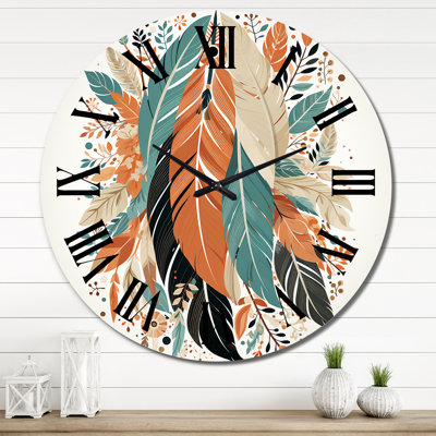 Horloge murale rétro en métal Boho