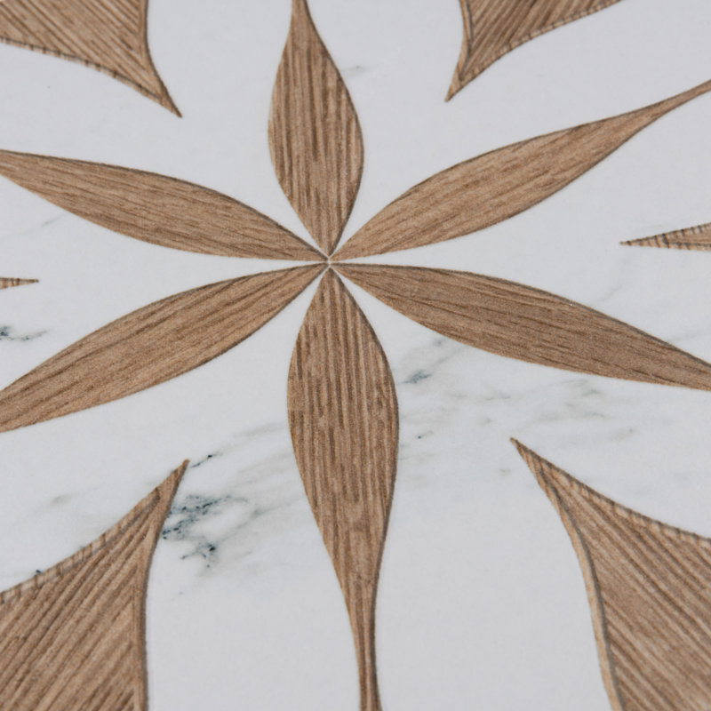 Llama Flower Loire 8-5/8 In. X 9-7/8 In. Porcelain Floral Look Wall & Floor Tile, Noce
