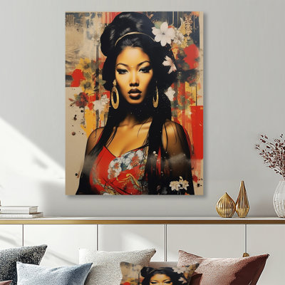Asian Asian Flower Beauty Collage - Art mural floral femme