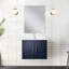 Meuble-lavabo simple bleu marine l 24 po x P 22 po, comptoir en marbre de culture, miroir et robinet de 18 po, résistance aux égratignures et aux taches à long terme - fabrication-1362592734