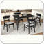 Ensemble de chaises rembourrées de style Mid-Century 5 pièces
