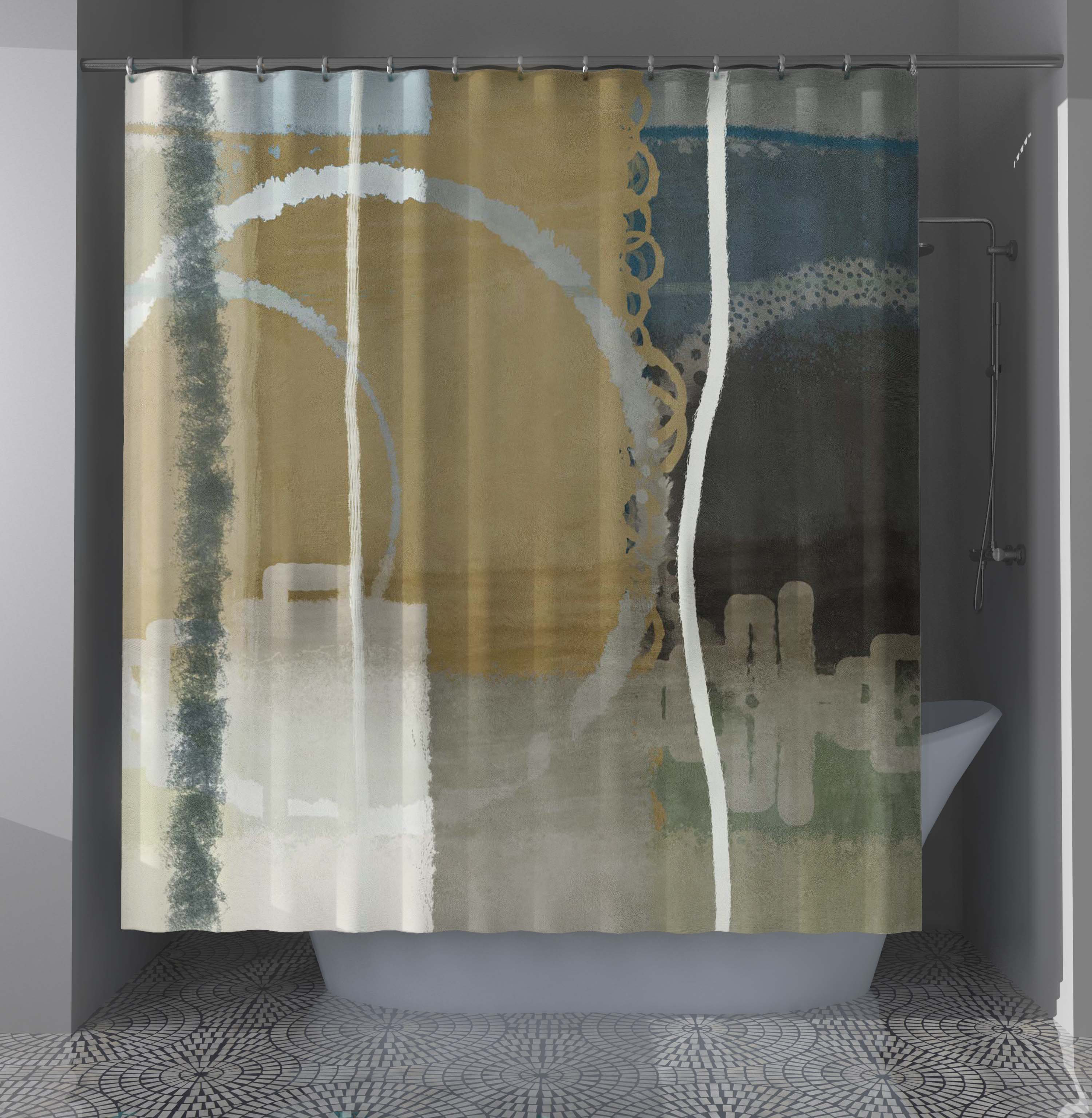 LeRoi Products Abstract Shower Curtain | Wayfair