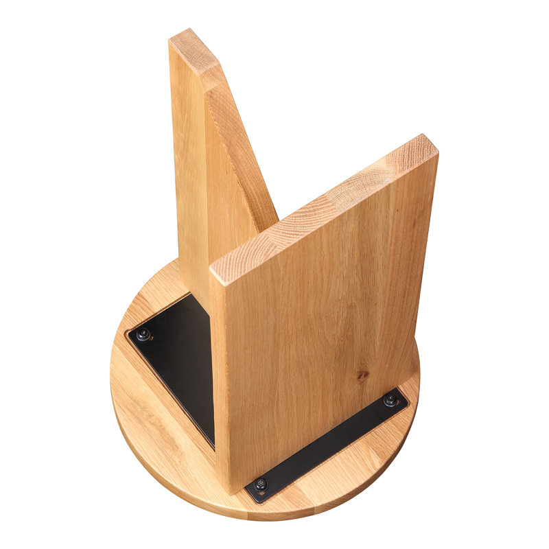 Shayne Solid Wood Abstract End Table, Natural