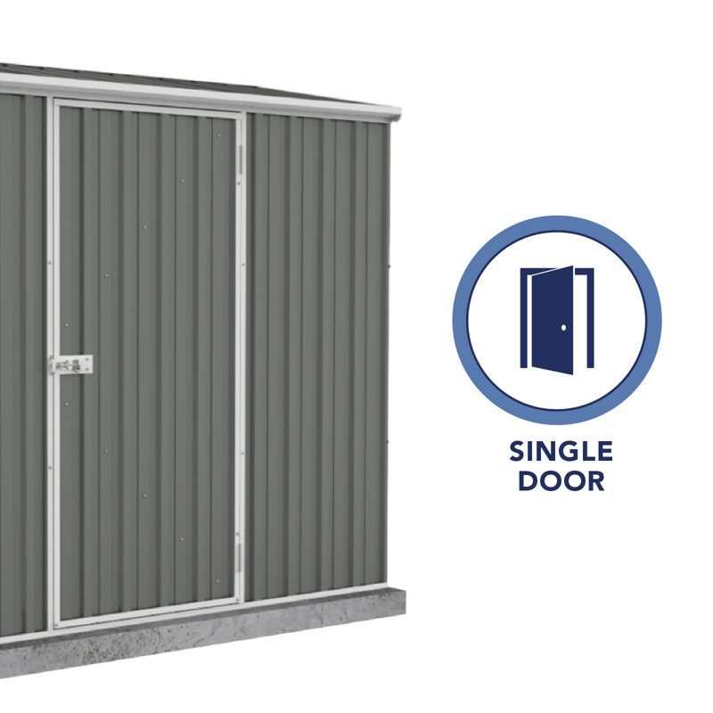 Absco 7x3 Gray Galvanized Steel Storage Shed Kit