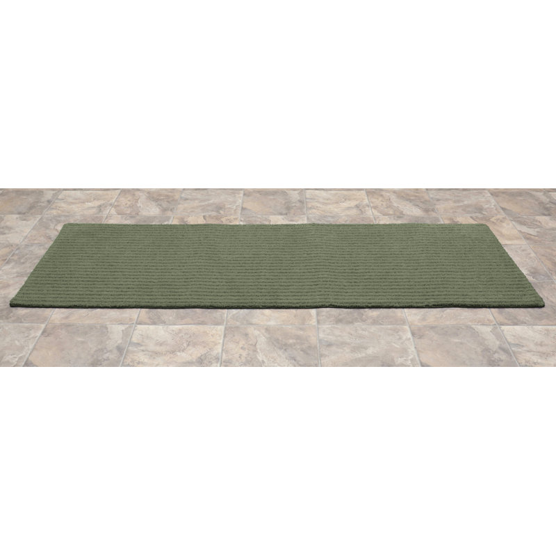 Tapis pour salle de bain en nylon avec envers antidérapant Viridian, Tapis de couloir 22 po x 60 po, Fougère intense