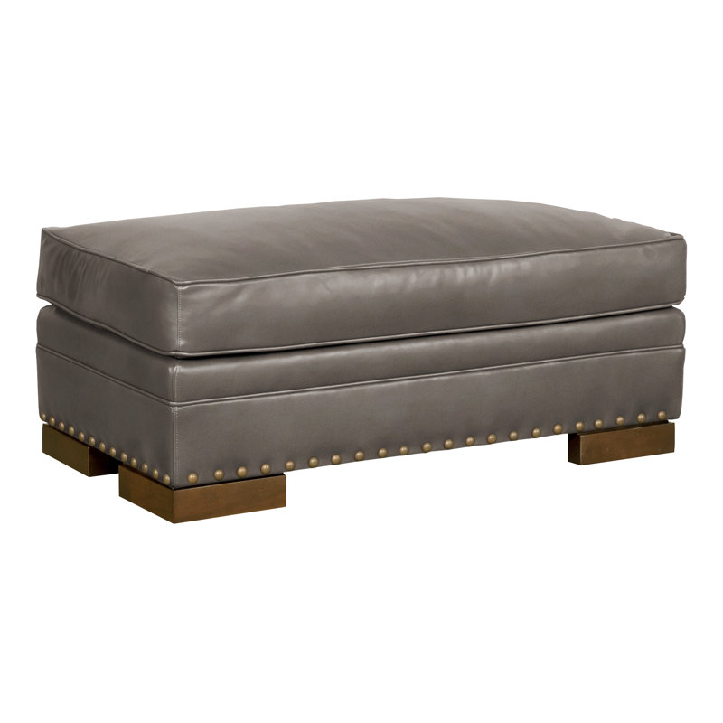 Riverside Ottoman, Dove Gray, Regent Chalk Genuine Leather, Yes
