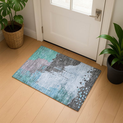 Tapis abstrait lavable à la machine Premium