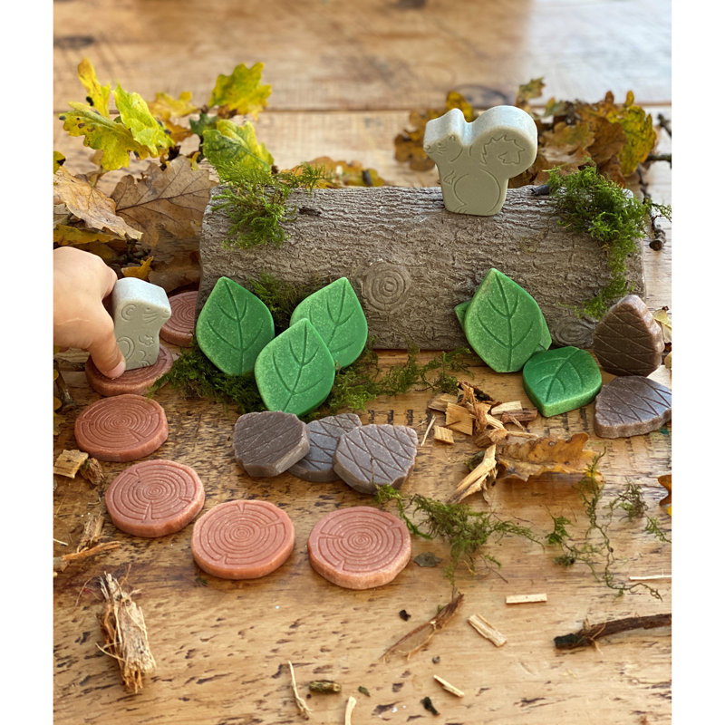 Paire de pierres jaunes décoratives - Jeu de forêt, 18 pièces