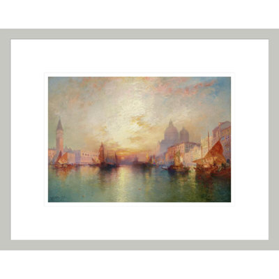 «Venice: Grand Canal at Sunset» par Thomas Moran, impression giclée encadrée