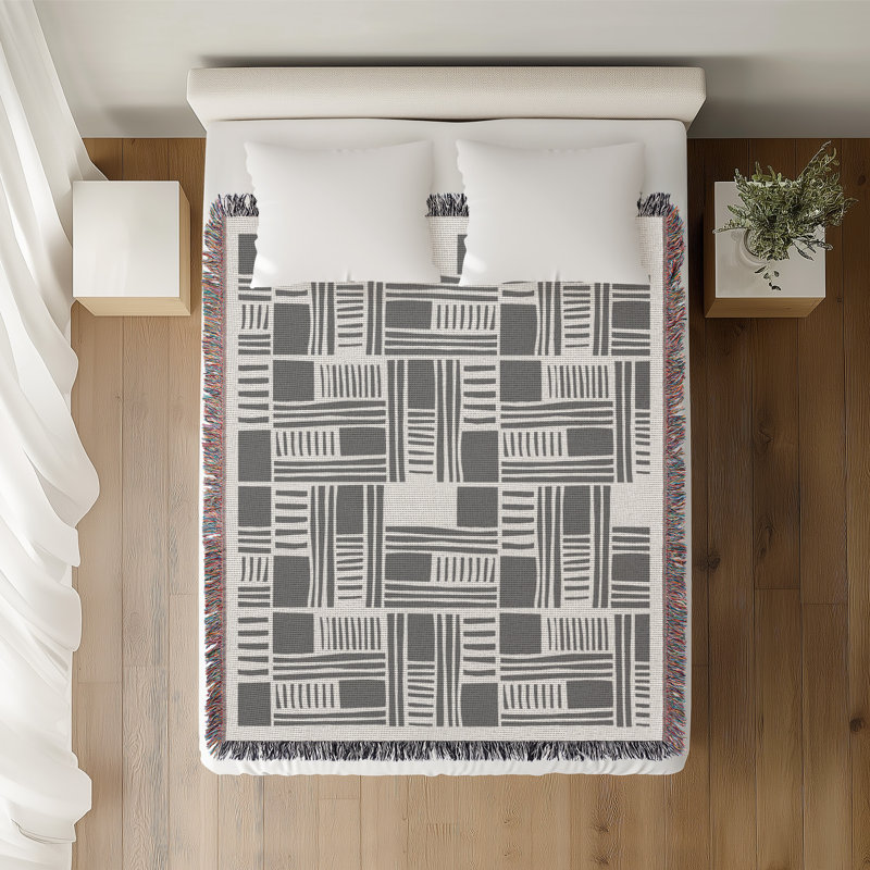 Jeté en coton Anala, Grey, 60x60