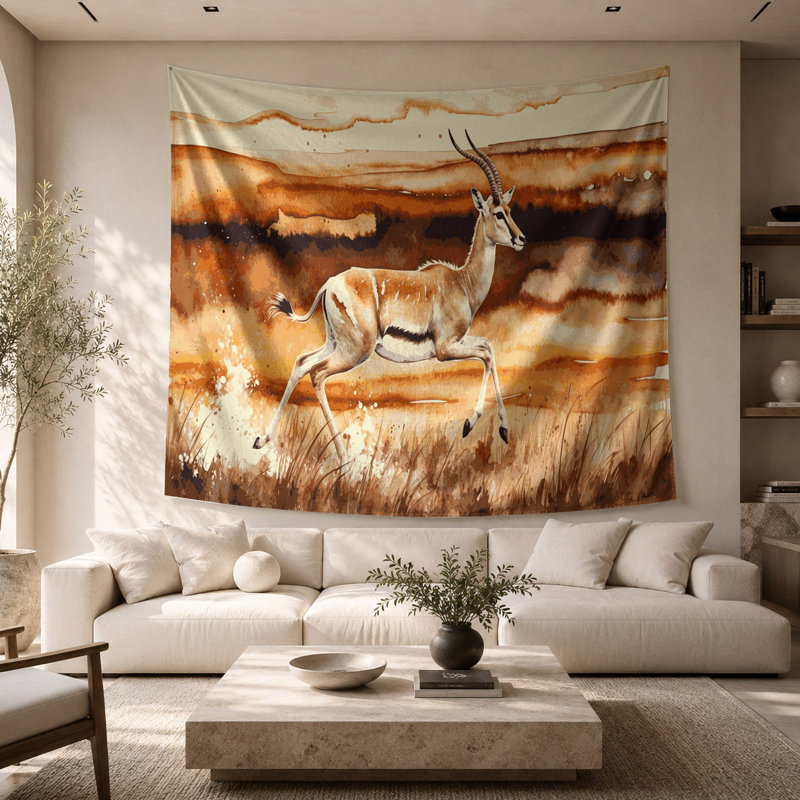 Tapisserie «Wildlife Dorcas Gazelle», 26 po x 36 po