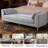 Gray Chenille Large Modern Ottoman with Two Cushions ,Sturdy Wooden Legs Foot Stool-239745822