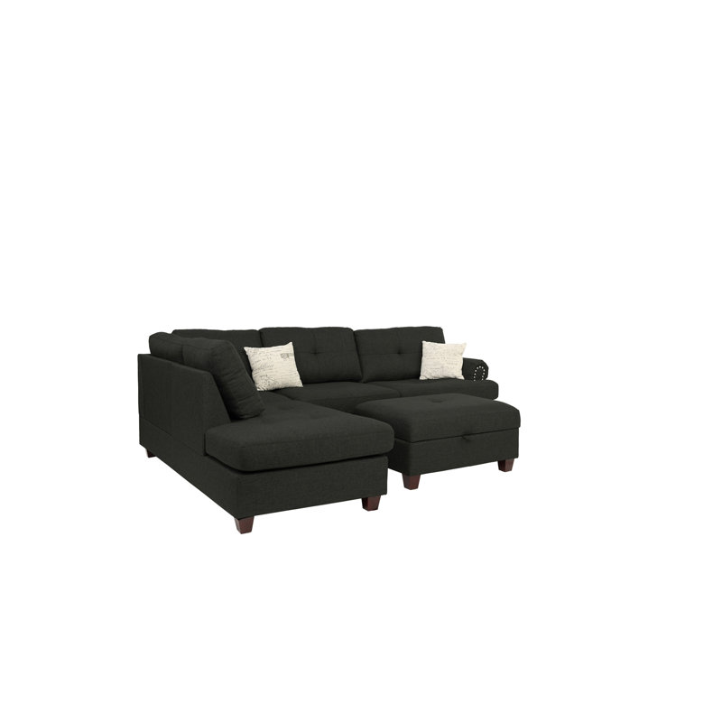 Coussin réversible 3 pièces Contemporary, Polyfibre noir