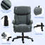 Chaise de bureau grande taille, pouvant supporter jusqu'à 204 kg (450 lb). Chaise de bureau robuste à dossier haut avec roulettes pivotantes, grise.