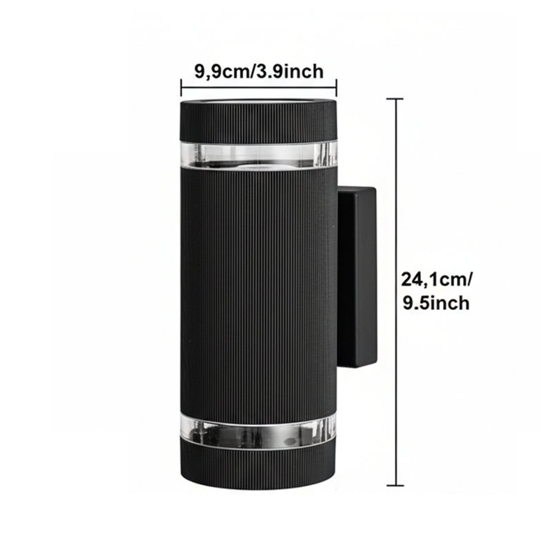 24cm H Outdoor Sconce, Black