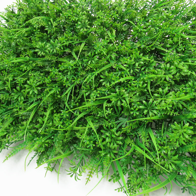 24" Artificial Fern Mixed Grass Greenery Wall Panel Hedge Mat Backdrop Privacy Screen