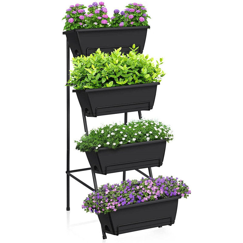 Ninos Vertical Garden, 41.5" H x 16.8" W x 18.3" D, Black