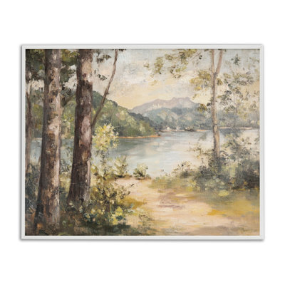 «Peaceful Lakeside Landscape», estampe numérique, design par Petal Prints Design