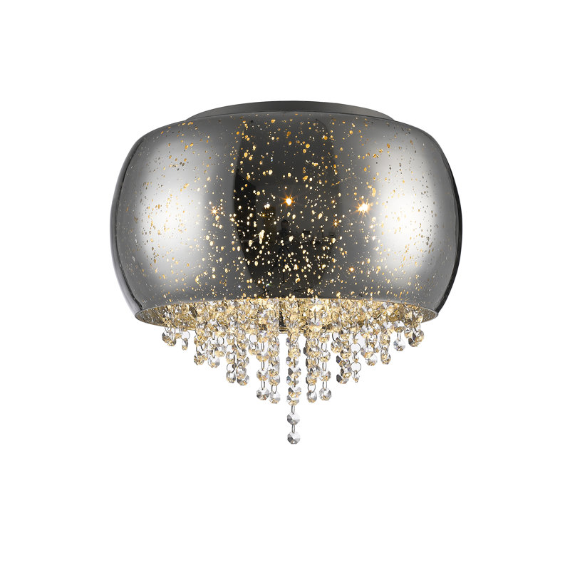 Churchwell Glass Flush Mount, Chrome