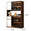 Armoire de rangement haute en bois noyer 39,37 "avec portes en verre trempé