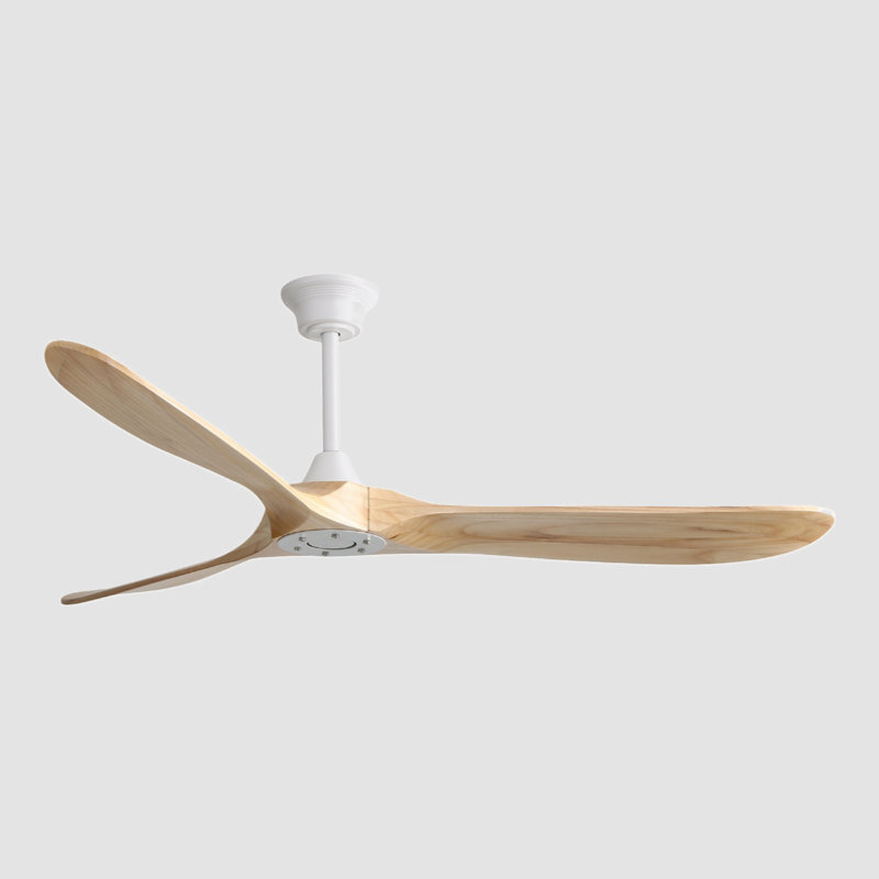 Ventilateur de plafond 60 po Devarious, Blanc, Naturel