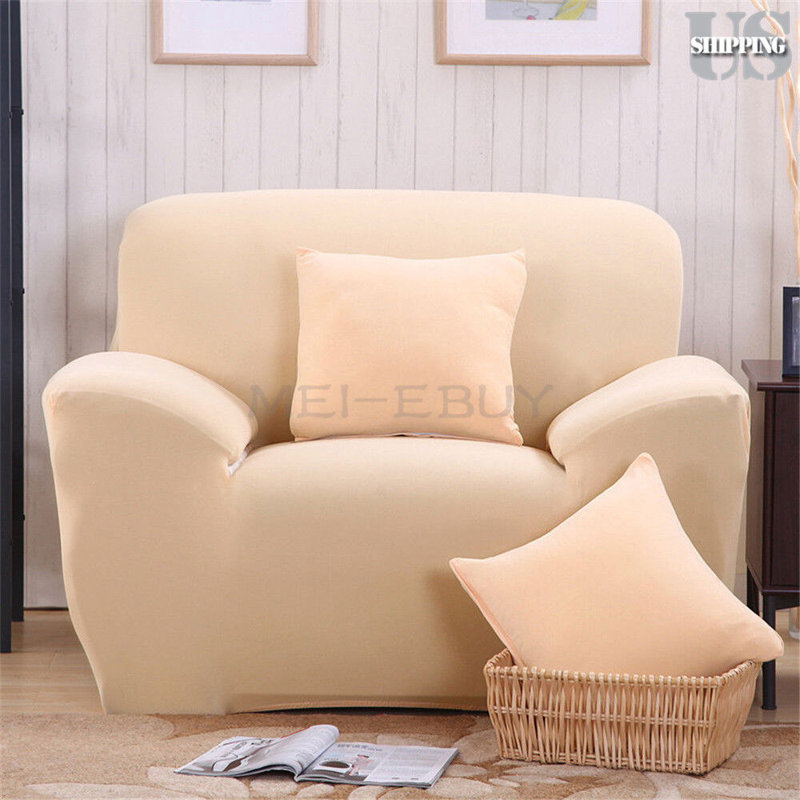 Housse pour canapé extensible 3 places, Jaune clair, H 45 po x l 55 po x P 30 po
