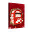 Boîte aux lettres de Noël rouge avec lettres et couronne de Noël-734965398