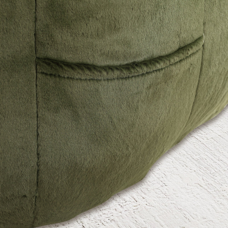 Bean Bag Chair,Tufted Lazy Sofa Comfy Chairs, Imitation fourrure verte