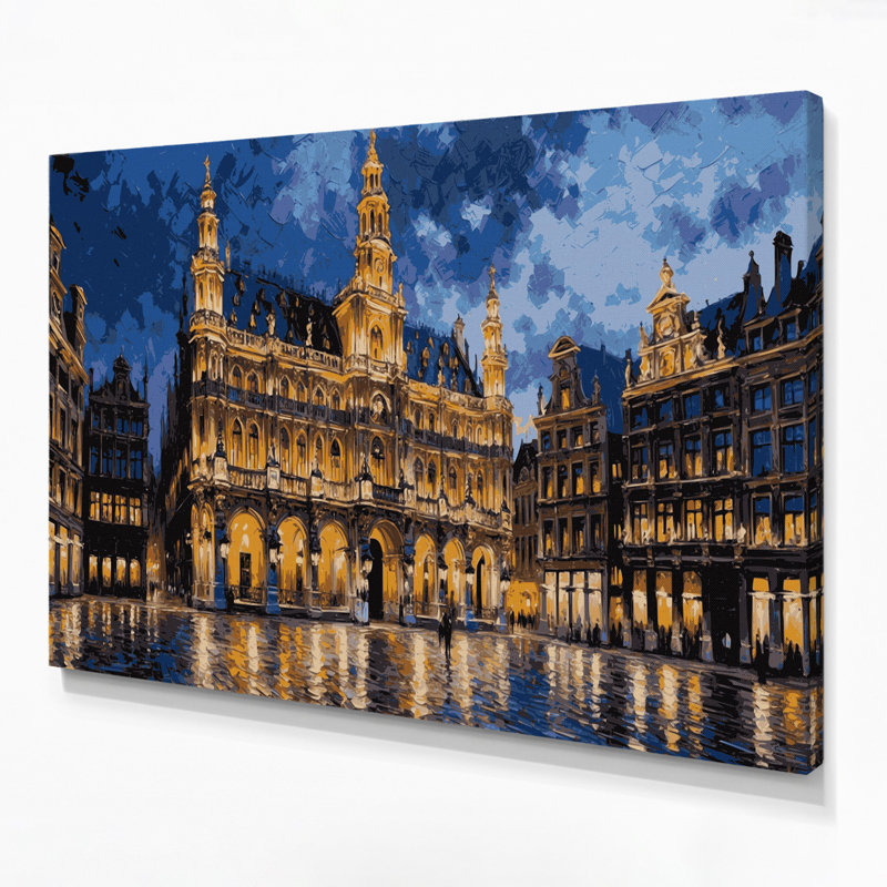 Art mural, villes bruxelloises, ville mauve, H 11 po x l 14 po
