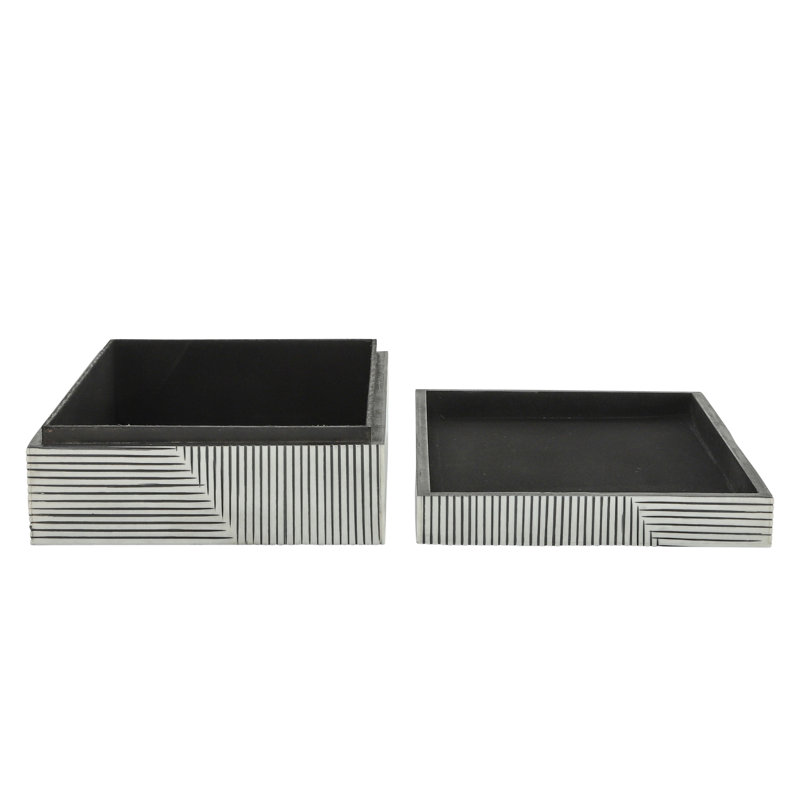 Montague Resin Set of 2 Ridged Boxes