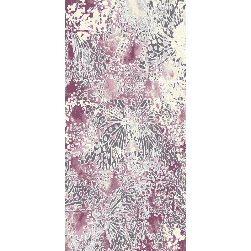 Touffeté crème/rose tapis décoratif Seder, Rectangle 7 pi 10 po x 10 pi 10 po