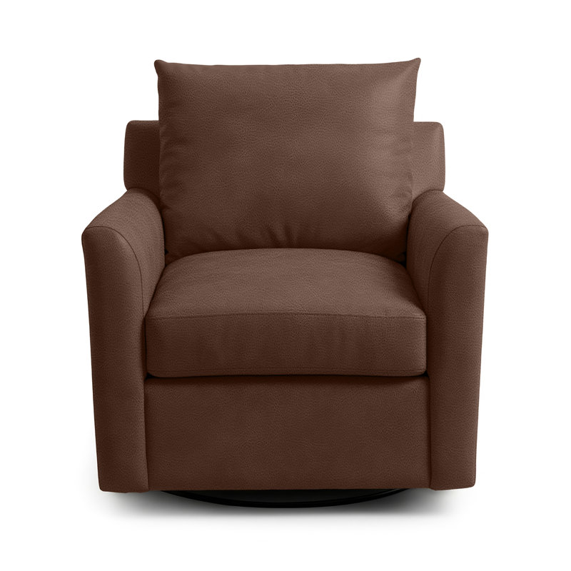 Fauteuil d'appoint pivotant en cuir Olivia, El Paso Brown