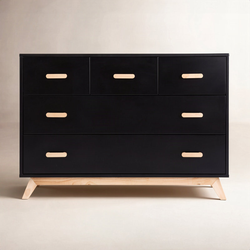 Soho 5-drawer dresser, Black/Natural