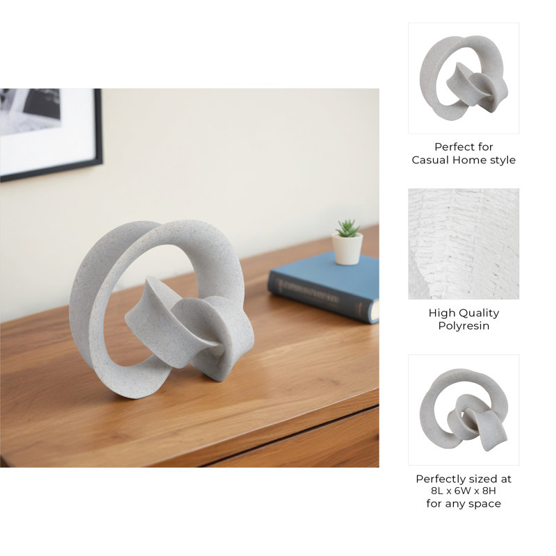 Sagebrook Home 8" Menen Small Loop Statuary, Gray