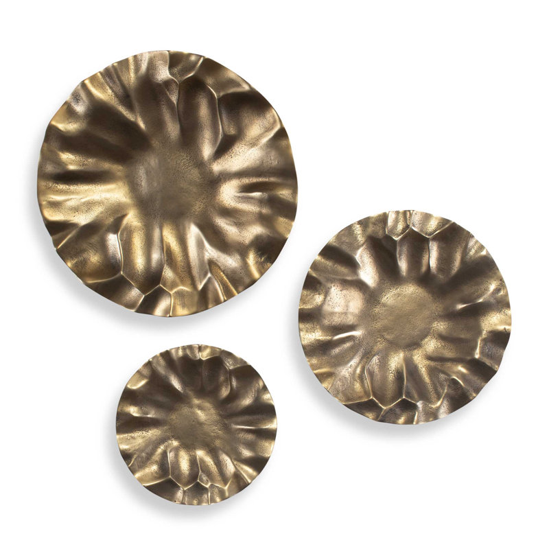 Ensemble d'art mural d'extérieur doré Uttermost Peonia / 3, Doré