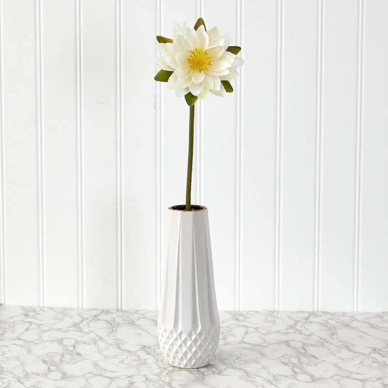 Fabric Lotus Arrangement, White