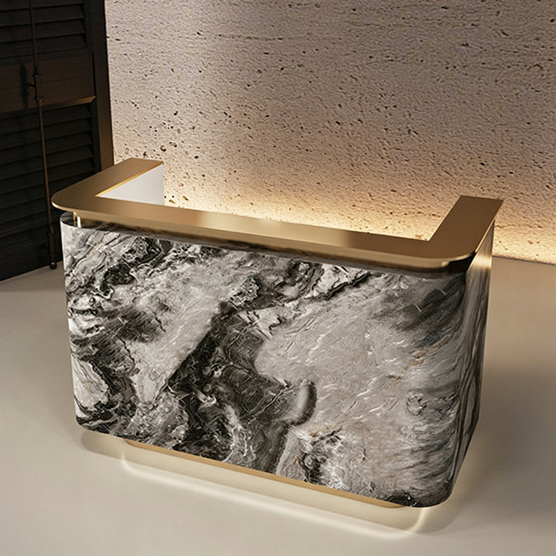 Bureau de réception rectangulaire en bois manufacturé Luxury, 59.06