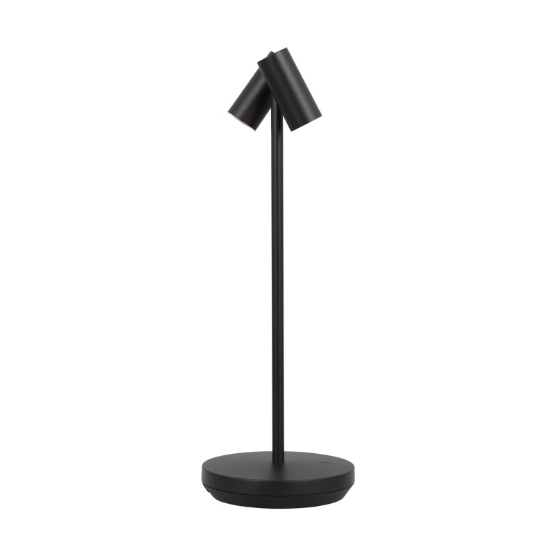 Doppia Accent Rechargeable Table Lamp, Black