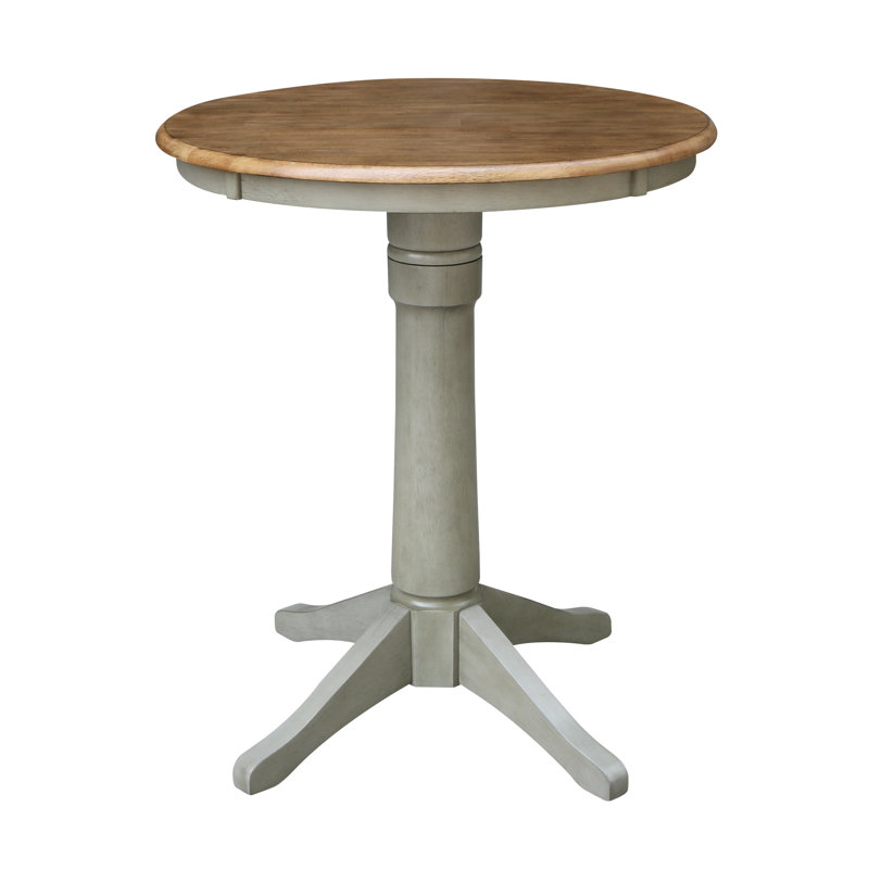 Gianluka Counter Height Solid Wood Dining Table, 35.9" H x 30" L x 30" W, Hickory/Stone