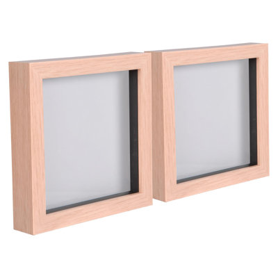 Nicola Spring - 3D Box Photo Frames - 6" x 6" - Light Brown