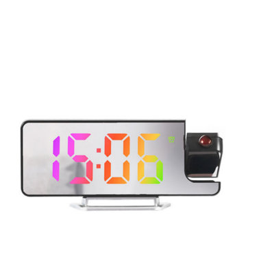 Led Large Screen Mirror Projection Alarm Clock,12/24-Hour Format Switching, And Adjustable Backlight Intensity For Glare-Free Nighttime Operation.