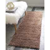 Shag Paramount Runner Rug Mushroom Colour