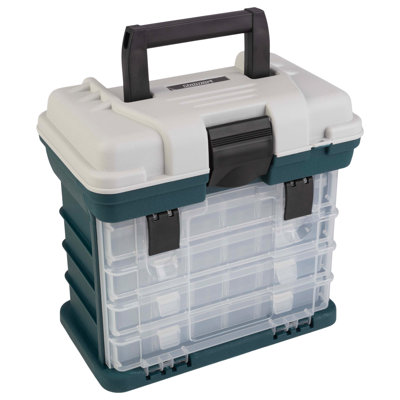 Stalwart Small Parts Organizer Tool Box - with Drawers and Customizable Compartments