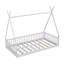 Lit simple en bois avec clôture-2049637400