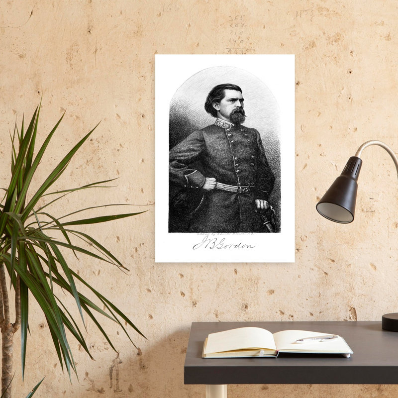1800S 1860S Portrait John B Gordon Csa Confederate General durant la guerre de Sécession, portrait rétro classique, art mural