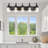 Modern 5-Light Vanity Light, Bathroom Lighting Fixture Over Mirror With Clear Glass Shade And Metal Base, Matte Black.